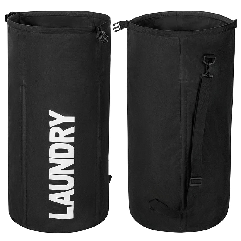 Extra Large Foldable Laundry Hamper Durable Laundry Basket (Black)