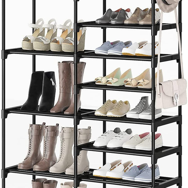 WOWLIVE 9 Tiers Large Shoe Rack Storage Organizer for Closet 50-55 Pairs  Shoe Tower Unit Shelf Durable Metal Pipes with Plastic - AliExpress